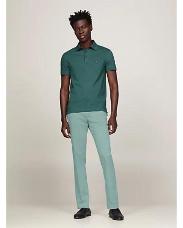 POLO  TOMMY HILFIGER1985 DE CORTE REGULAR CON LOGO BORDADO VERDE CLARO