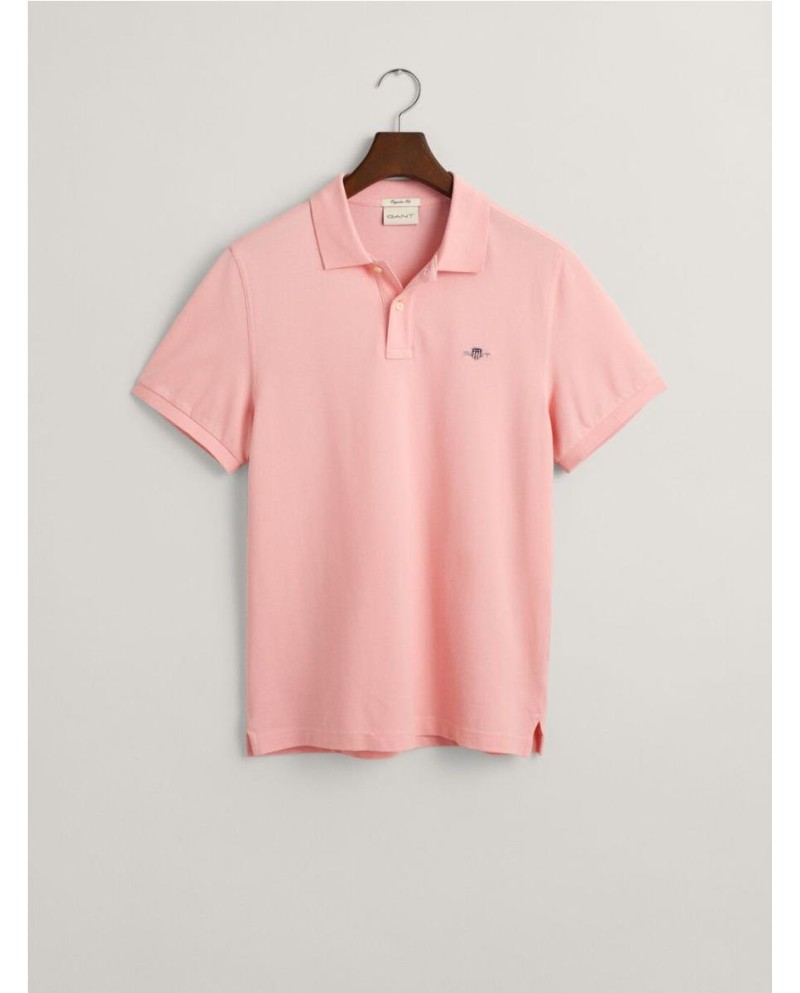 Polo GANT de piqué Regular Fit Shield CUADRO ROSA