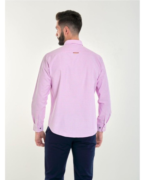 CAMISA SPAGNOLO BANDERA POPELIN CUADROS ROSA 2