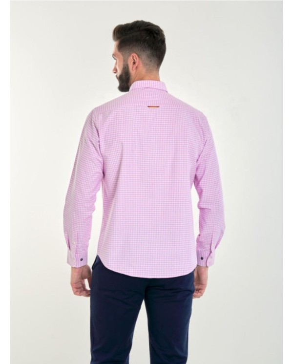 CAMISA SPAGNOLO BANDERA POPELIN CUADROS ROSA