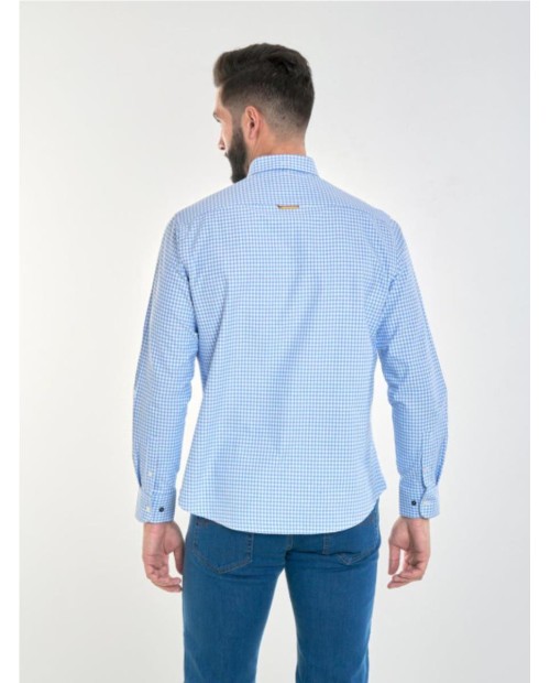CAMISA SPAGNOLO BANDERA POPELIN CUADROS AZUL 2
