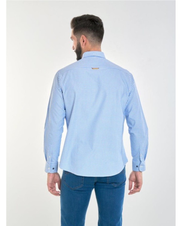 CAMISA SPAGNOLO BANDERA POPELIN CUADROS AZUL