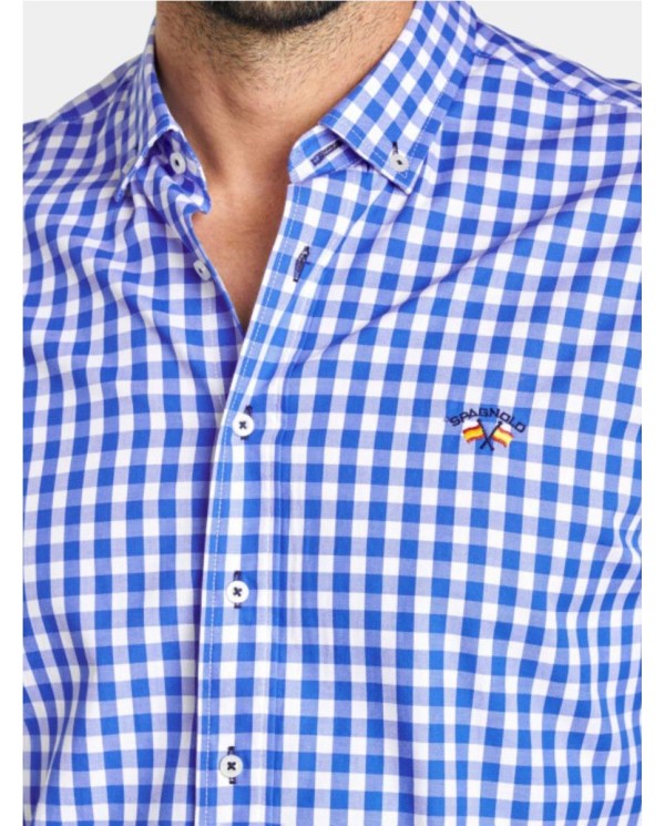 CAMISA SPAGNOLO CUADROS AZUL