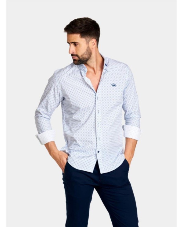 CAMISA SPAGÑOLO ESTAMPADA AZUL