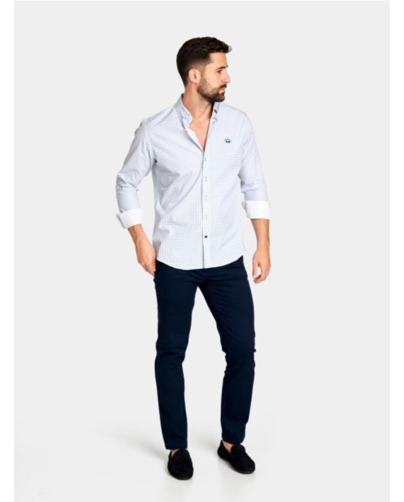 CAMISA SPAGÑOLO ESTAMPADA AZUL CAMISA SPAGÑOLO ESTAMPADA AZUL