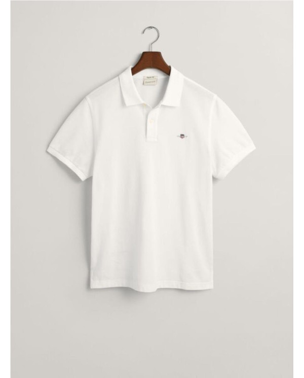 Polo GANT de piqué Regular Fit Shield BLANCO