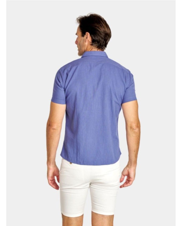 CAMISA SPAGNOLO MANGA CORTA SEMIHILO SMART AZUL