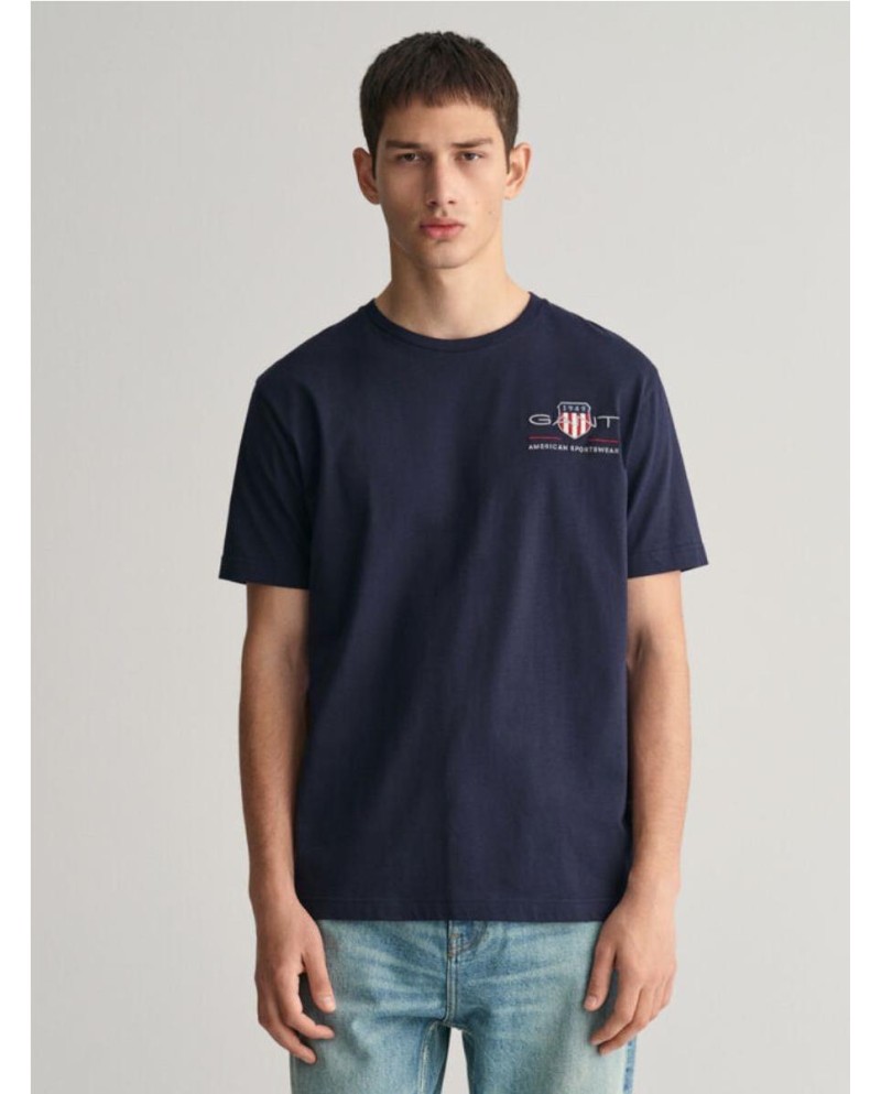 Camiseta GANT  bordada Archive Shield MARINO