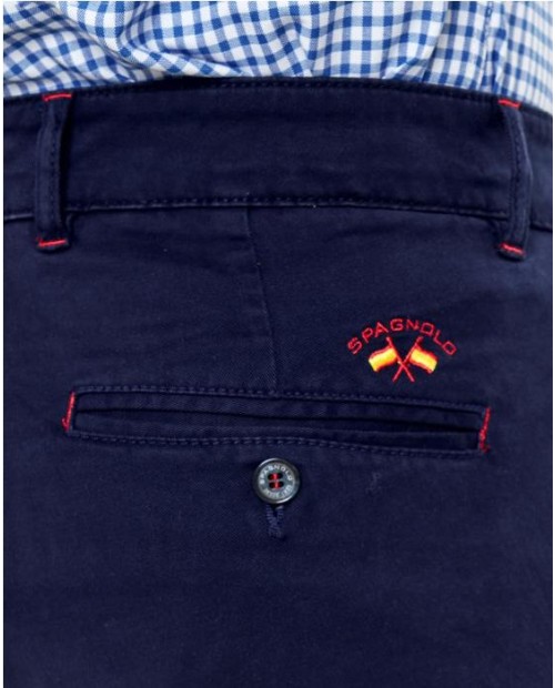 PANTALÓN CHINO BÁSICO GABARDINA SPAGNOLO MARINO 2