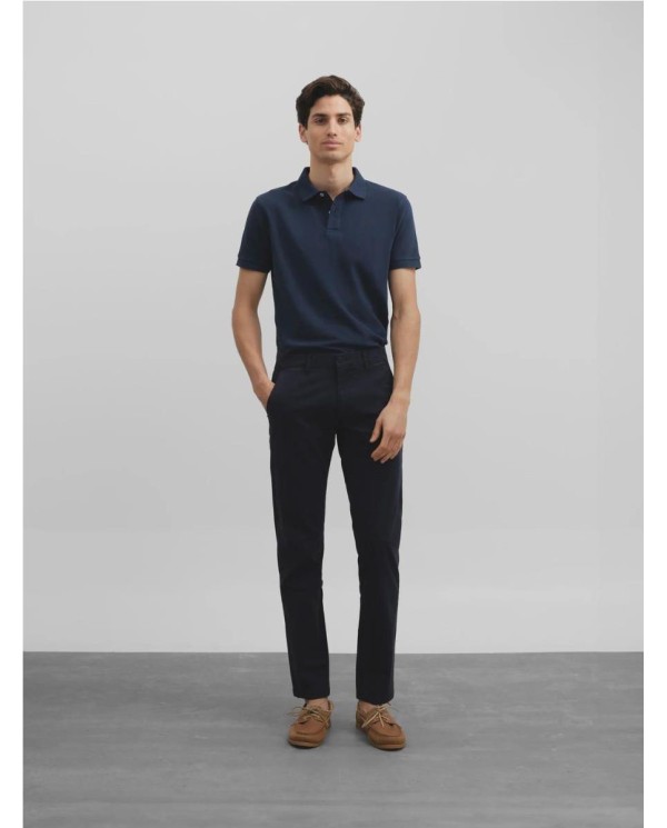 POLO SILBON CLASICO LISO MARINO