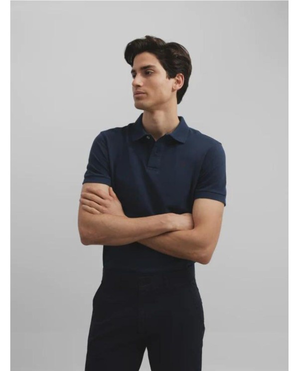 POLO SILBON CLASICO LISO MARINO