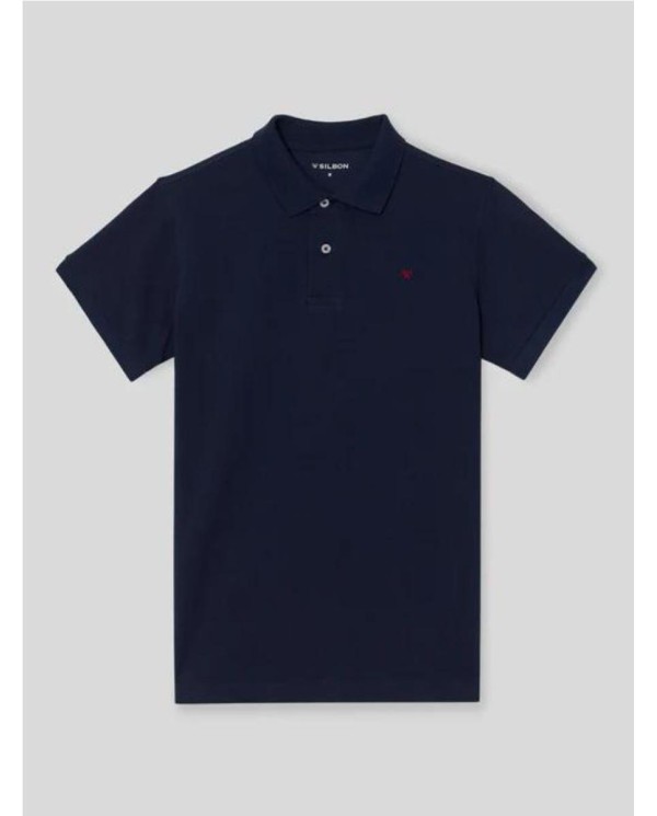 POLO SILBON CLASICO LISO MARINO