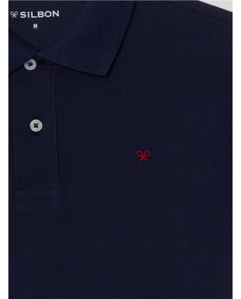 POLO SILBON CLASICO LISO MARINO