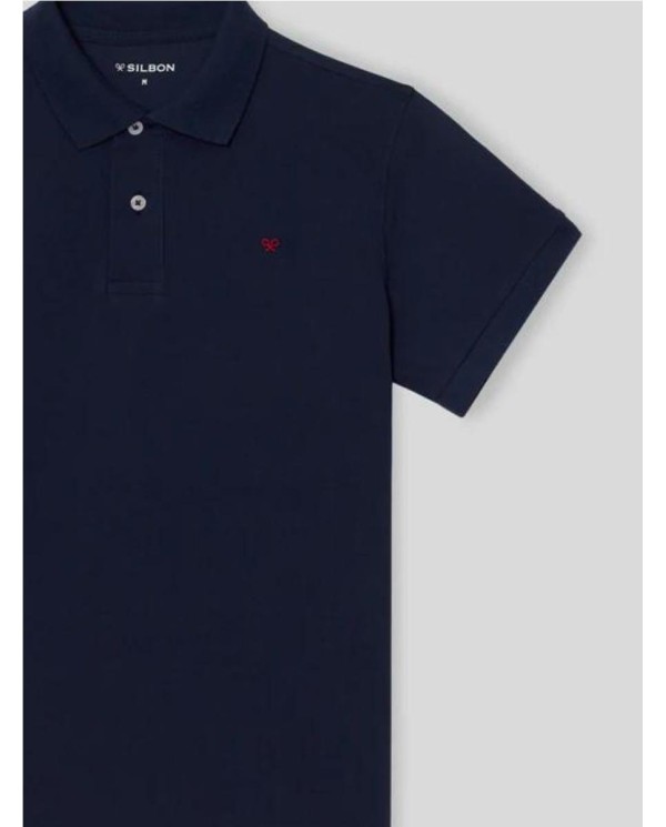 POLO SILBON CLASICO LISO MARINO