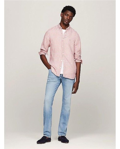 CAMISA TOMMY SLIM DE LINO CON CUADROS VICHY 2