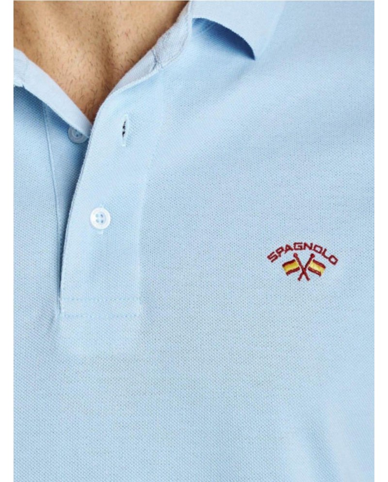 POLO SPAGNOLO PIQUE BASICO CELESTE