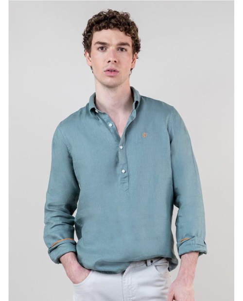 Camisa EL GANSO  Polera Lino Verde VERDE 2