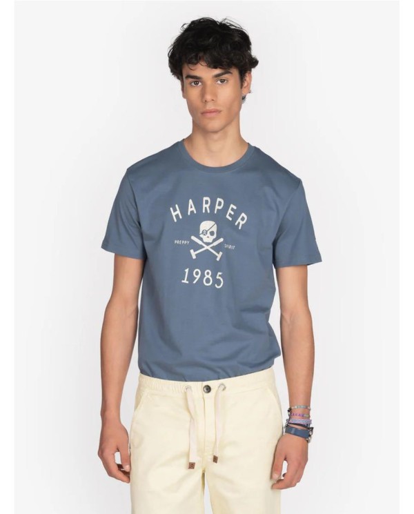 CAMISETA HARPER&NEYER  SKULL AZUL OSCURO