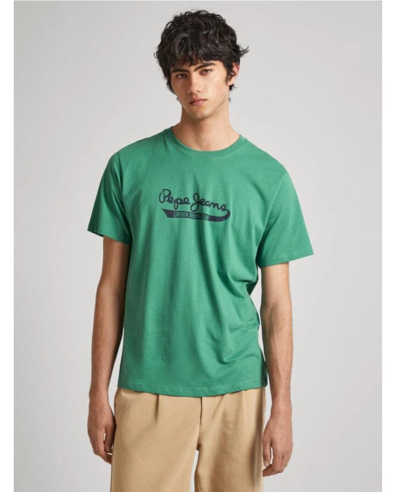 CAMISETA PEPE JEANS  FIT REGULAR LOGO ESTAMPADO VERDE