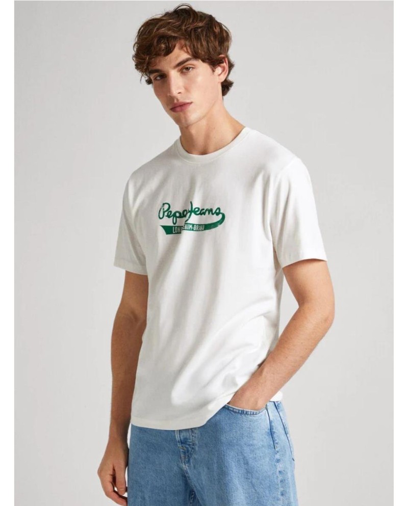 CAMISETA PEPE JEANS  FIT REGULAR LOGO ESTAMPADO BLANCO