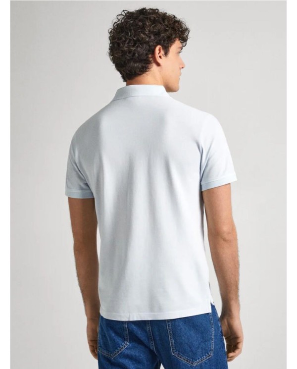 POLO PIQUÉ PEPE JEANS CON LOGO BORDADO AZUL CLARO