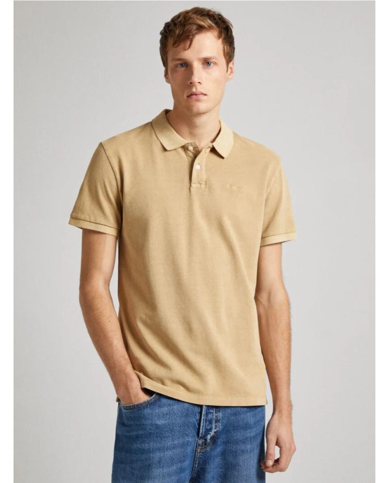 POLO PIQUÉ PEPE JEANS CON LOGO BORDADO BEIGE