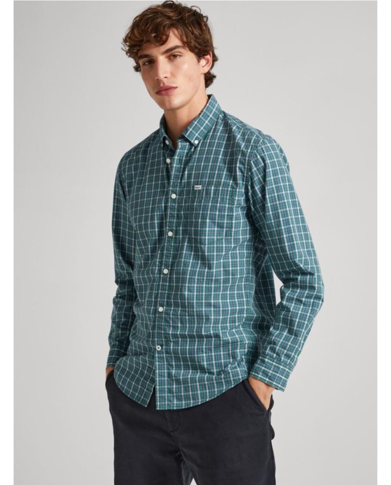 CAMISA PEPE JEANS POPELÍN CUADROS FIT REGULAR CUADRO VERDE