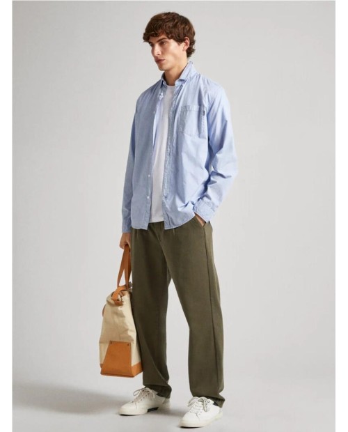 CAMISA POPELÍN PEPE JEANS LISA FIT REGULAR CELESTE 2