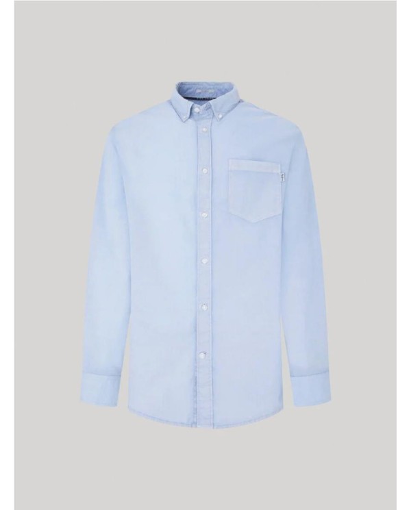 CAMISA POPELÍN PEPE JEANS LISA FIT REGULAR CELESTE