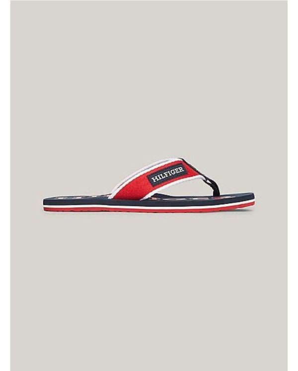 CHANCLAS TOMMY HILFIGER CON TIRAS DE TEJIDO TRENZADO MARINO