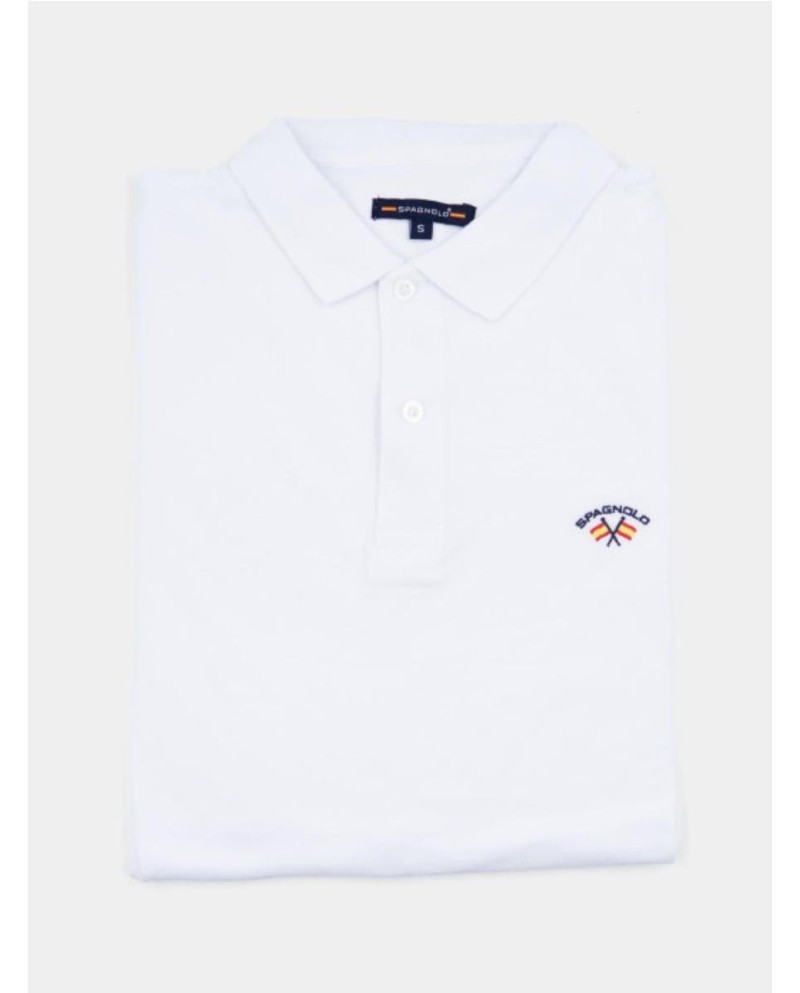 POLO SPAGNOLO PIQUE BASICO BLANCO