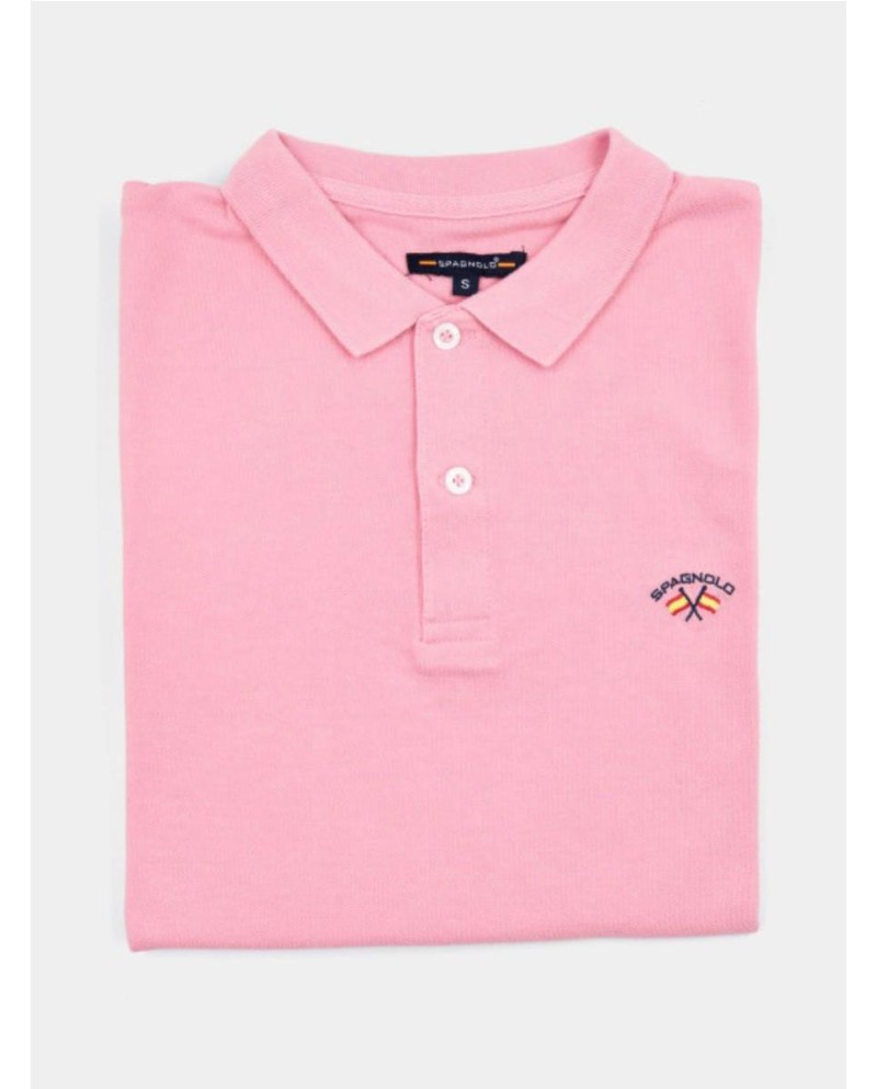 POLO SPAGNOLO PIQUE BASICO ROSA CLARO