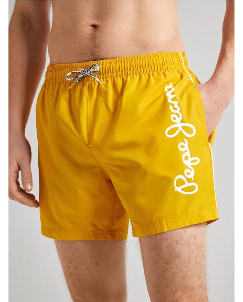 BAÑADOR BERMUDA PEPE JEANS MAXI LOGO AMARILLO