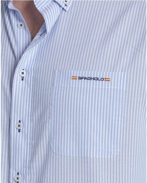 CAMISA POPELIN BOLSILLO SPAGNOLO AZUL 2