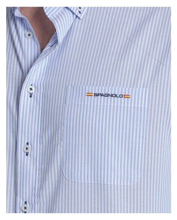 CAMISA POPELIN BOLSILLO SPAGNOLO AZUL