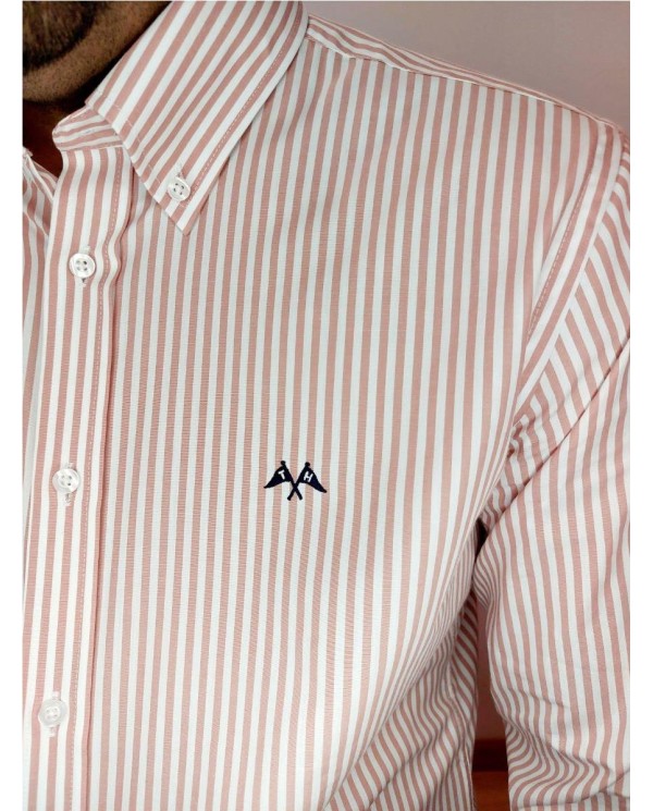 CAMISA SPORT THOMAS HARRISON RAYAS ROSAS. ROSA