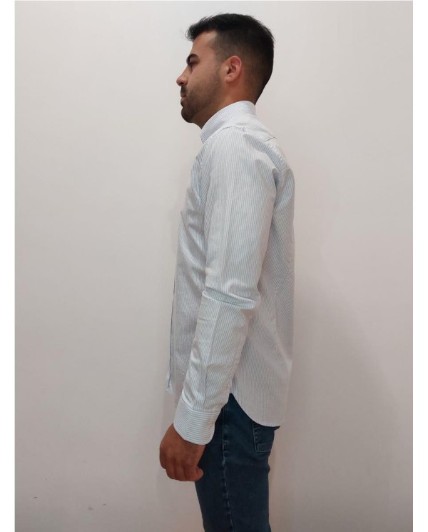 CAMISA SPORT THOMAS HARRISON OXFORD RAYAS AZUL