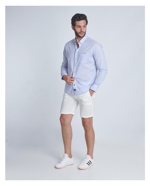 CAMISA POPELIN BOLSILLO SPAGNOLO AZUL