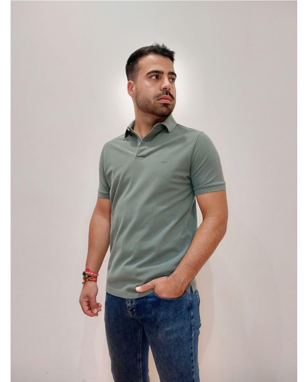 POLO THOMAS HARRISON LAVADO 100% ALGODÓN VERDE CLARO