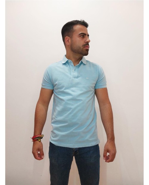 POLO THOMAS HARRISON LAVADO 100% ALGODÓN CELESTE