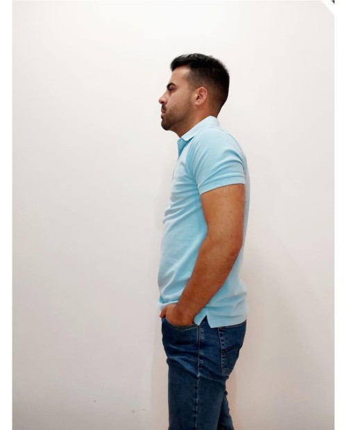 POLO THOMAS HARRISON LAVADO 100% ALGODÓN CELESTE 2