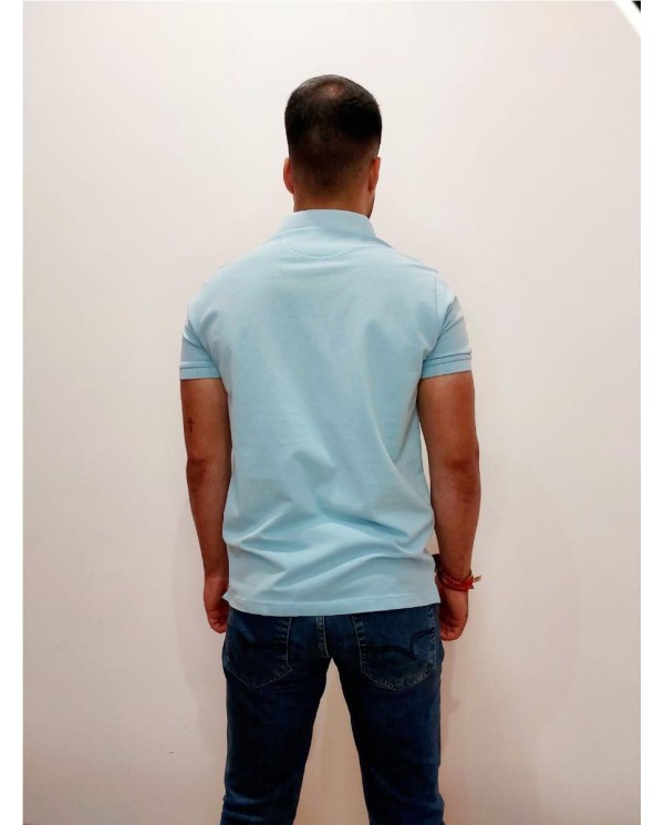 POLO THOMAS HARRISON LAVADO 100% ALGODÓN CELESTE