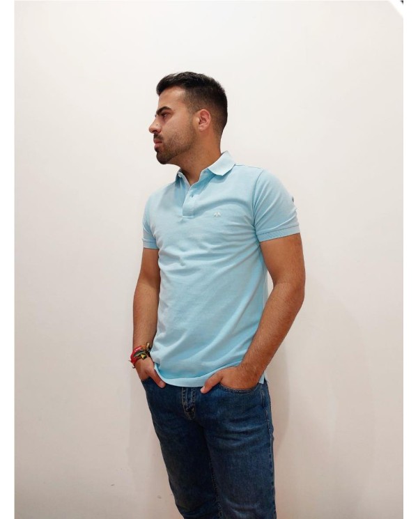 POLO THOMAS HARRISON LAVADO 100% ALGODÓN CELESTE