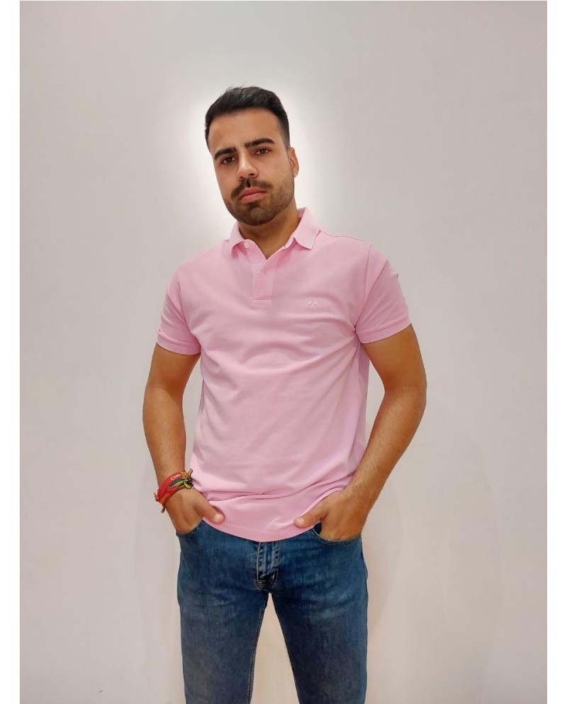 POLO THOMAS HARRISON LAVADO 100% ALGODÓN ROSA CLARO