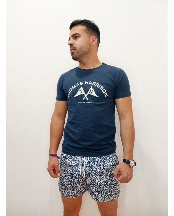 BAÑADOR THOMAS HARRISON ESTAMPADO MARINO AZUL