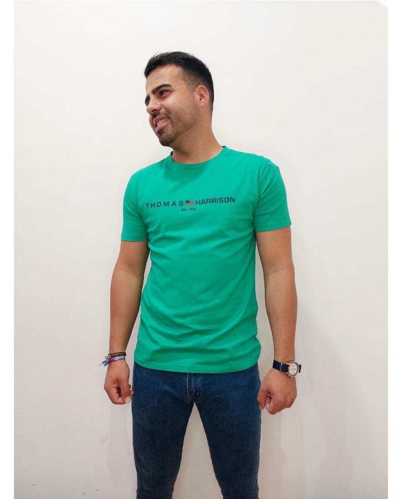 CAMISETA THOMAS HARRISON LOGO PECHO VERDE