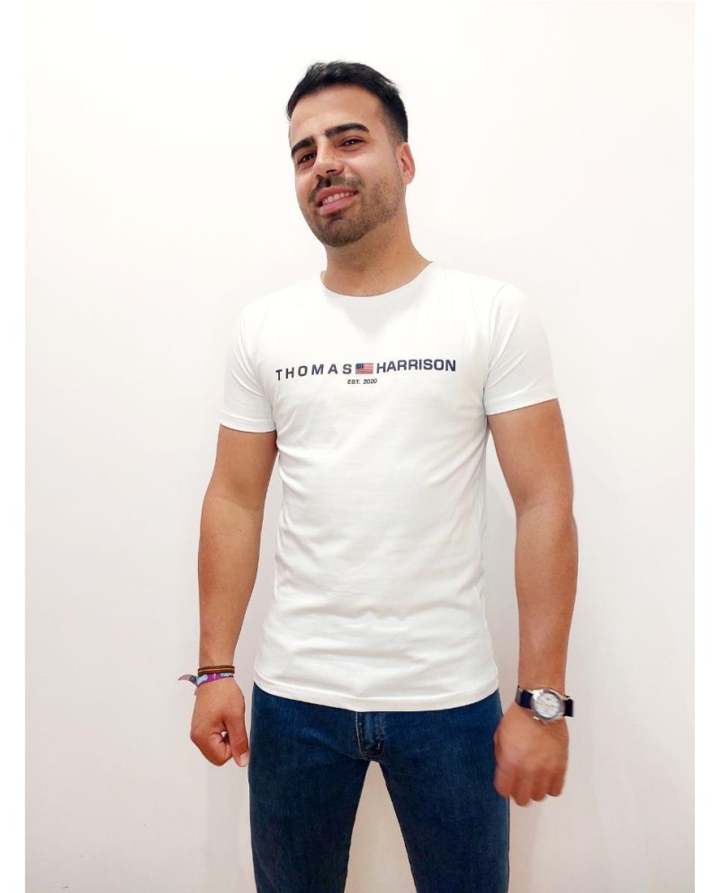 CAMISETA THOMAS HARRISON LOGO PECHO BLANCO