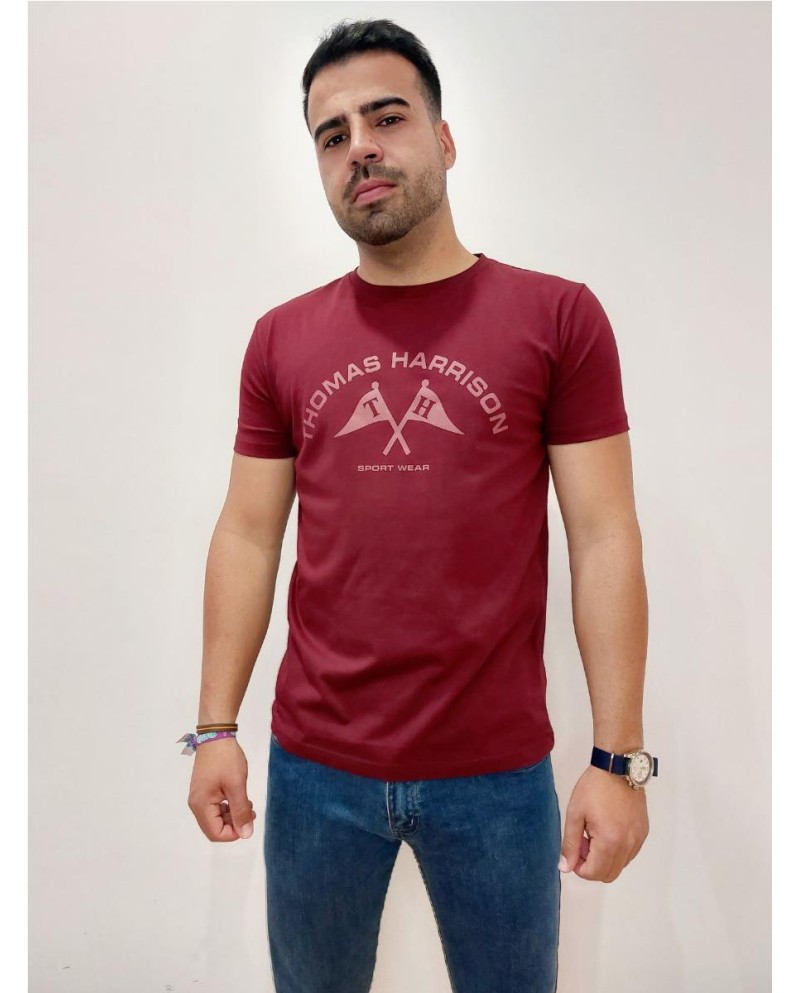 CAMISETA THOMAS HARRISON LOGO GRANDE EN PECHO BERENJENA