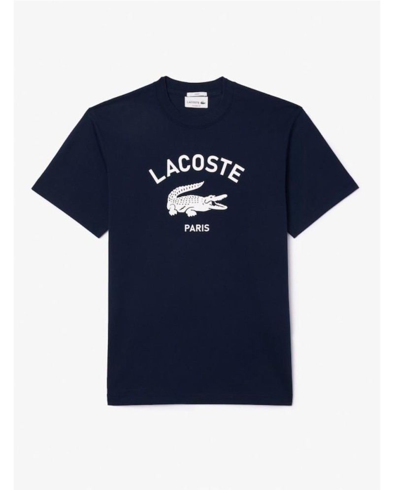 Camiseta con estampado Lacoste de corte clásico MARINO