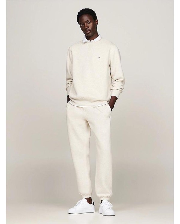 Sudadera de felpa con cuello redondo BEIGE